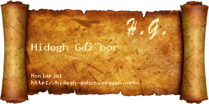 Hidegh Gábor névjegykártya
